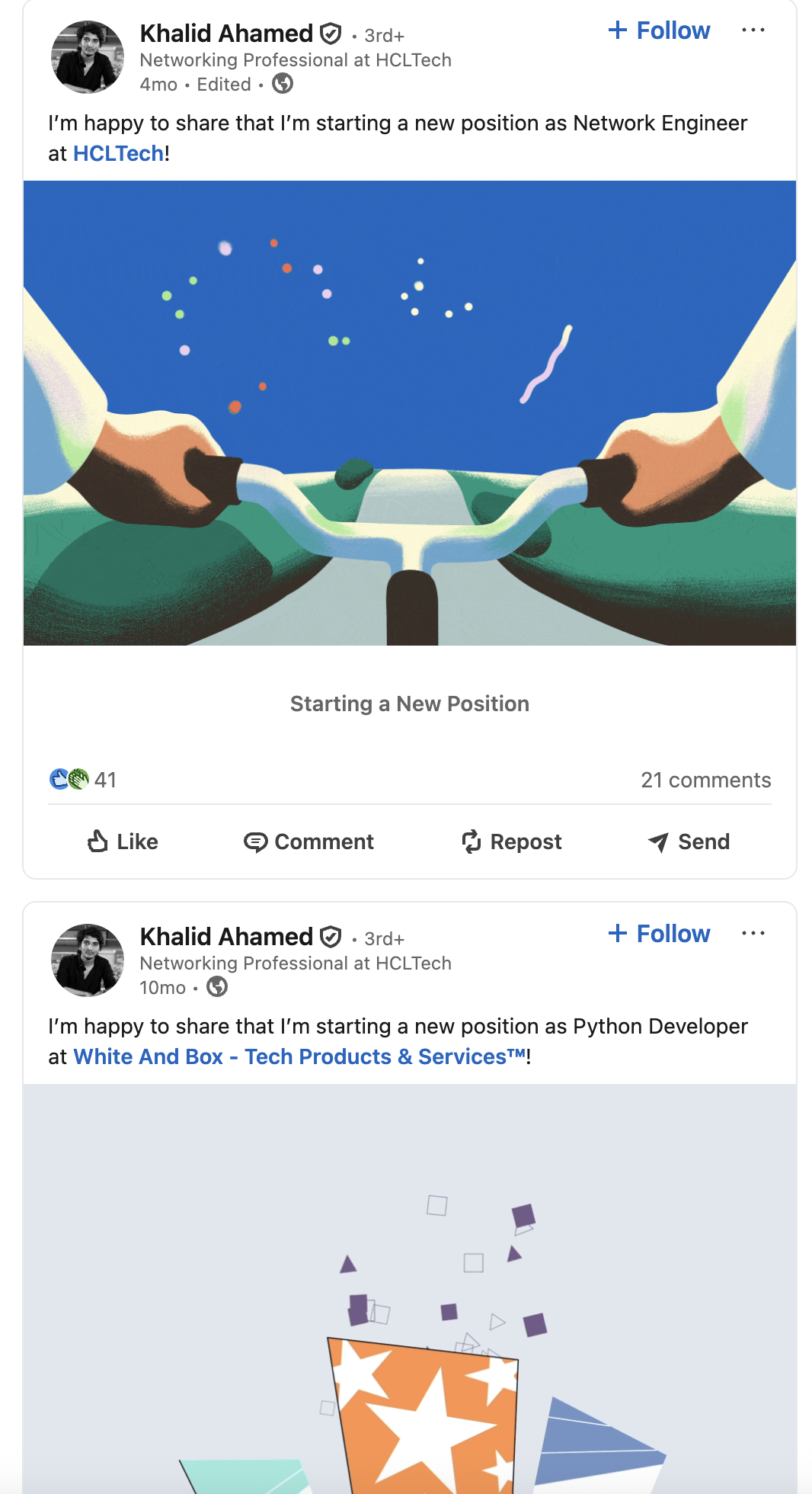 Khalid Ahamed LinkedIn Screenshot